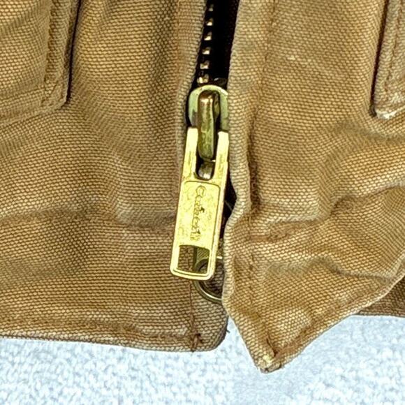 VTG Carhartt Duck Ridge Sherpa Lined Barn Coat Jacket Men L Brown Faded J205 BRN - Picture 9 of 13